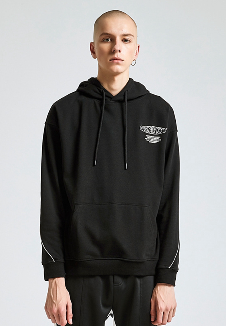 Reflective Patchwork Printing Loose Hoodie ApparelWin