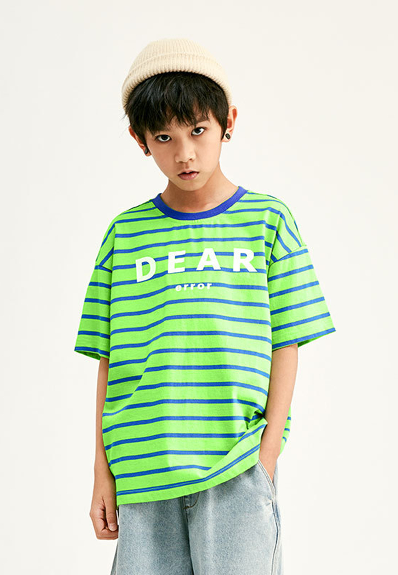 Stripe Pure Cotton Oversize T-shirt for Boy,