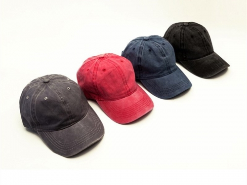 Washed and distressed baseball hip-hop caps
