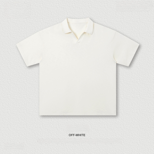 250G Men's Vintage Heavyweight Waffle Knit Seagull Collar Polo Shirt