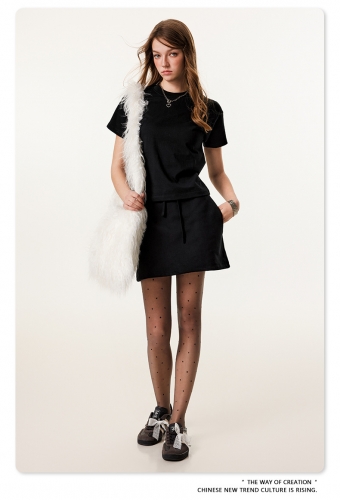 Sports casual short-sleeved skirt two-piece set