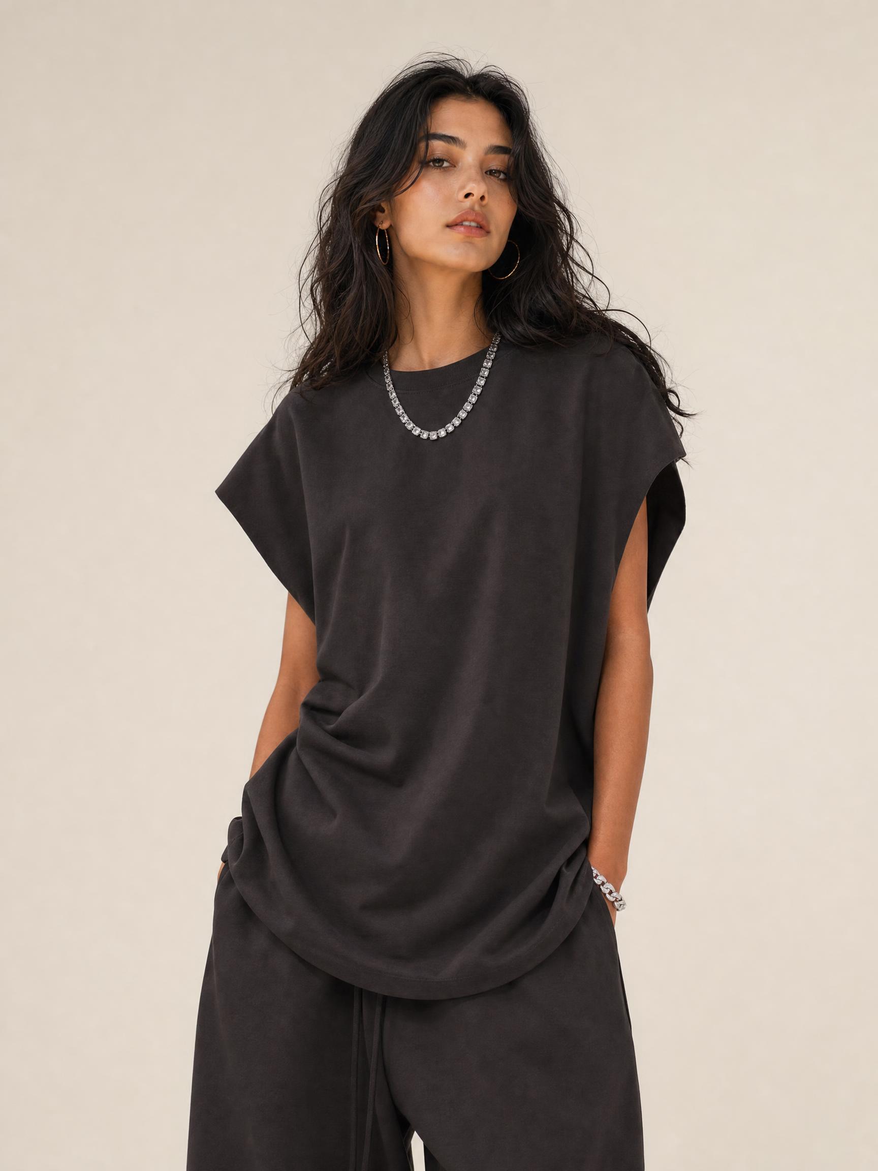 305G earth color FOG sleeveless vest European and American ins street loose trendy brand T