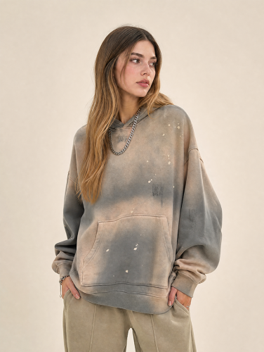 360g spray vintage hoodie