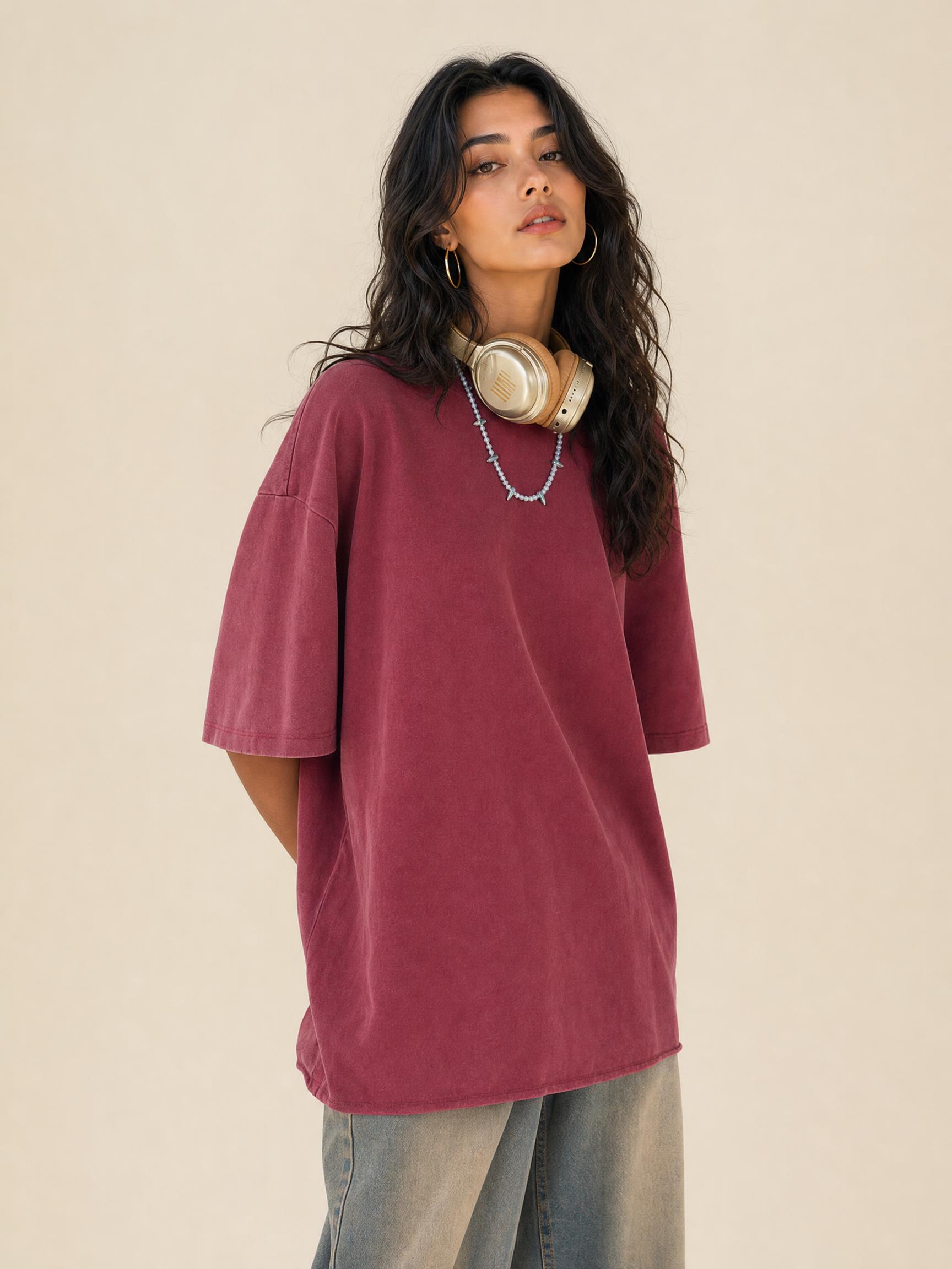 285G  Gradient Destroyed Loose Short-sleeved T-Shirt