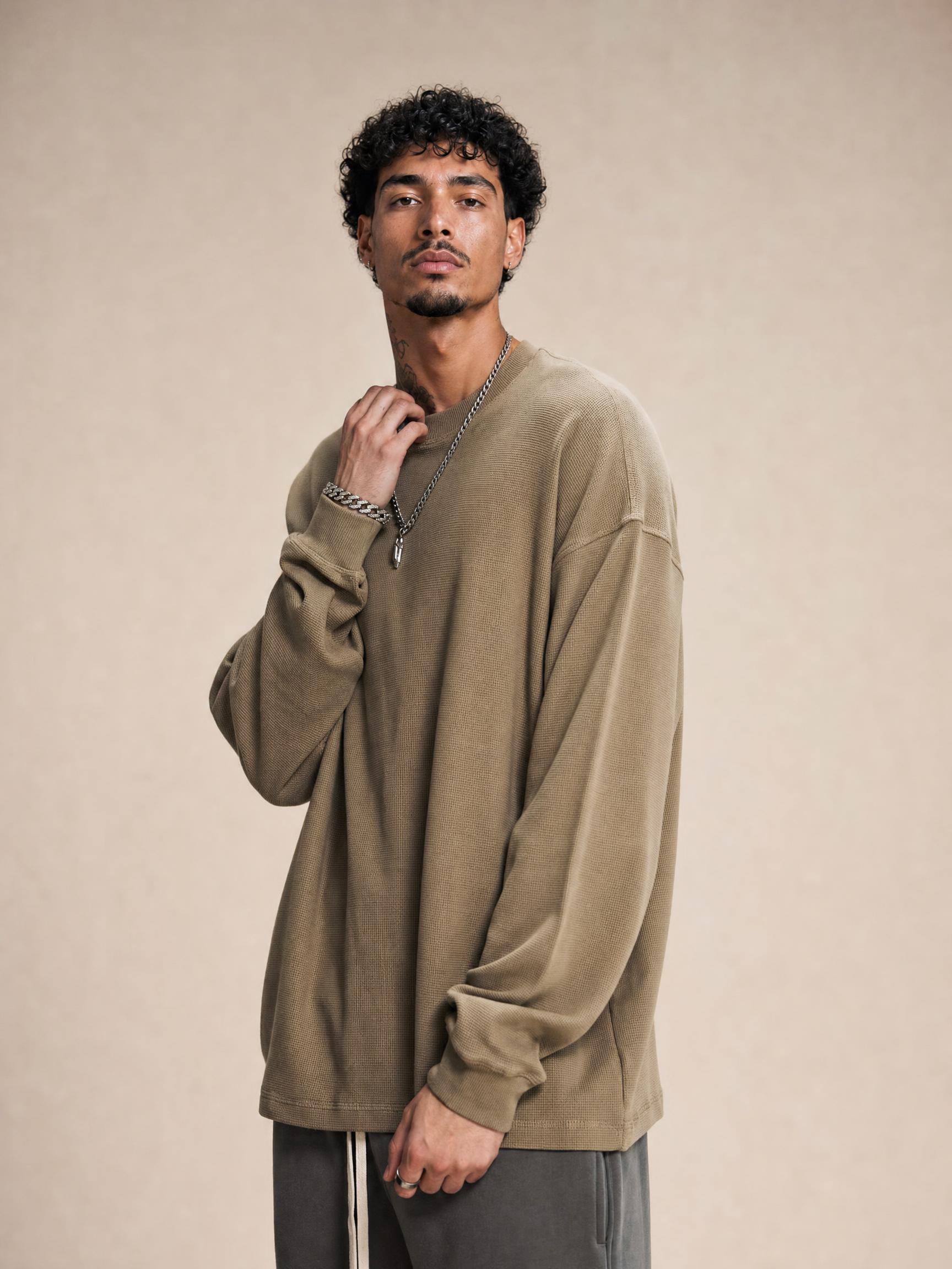 330G Crew Neck Loose Casual Long Sleeve T