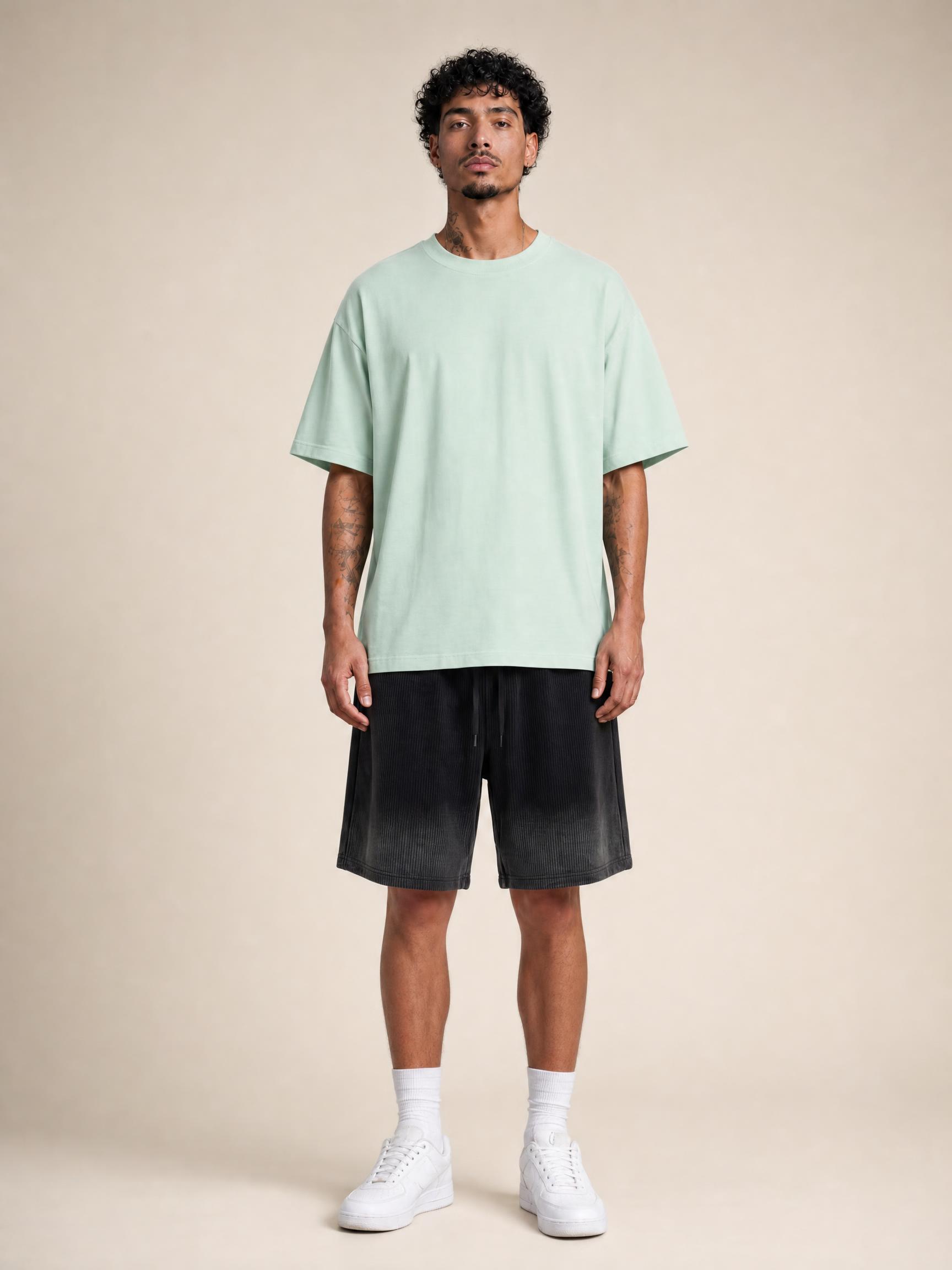 275G earth color loose short-sleeved t-shirt