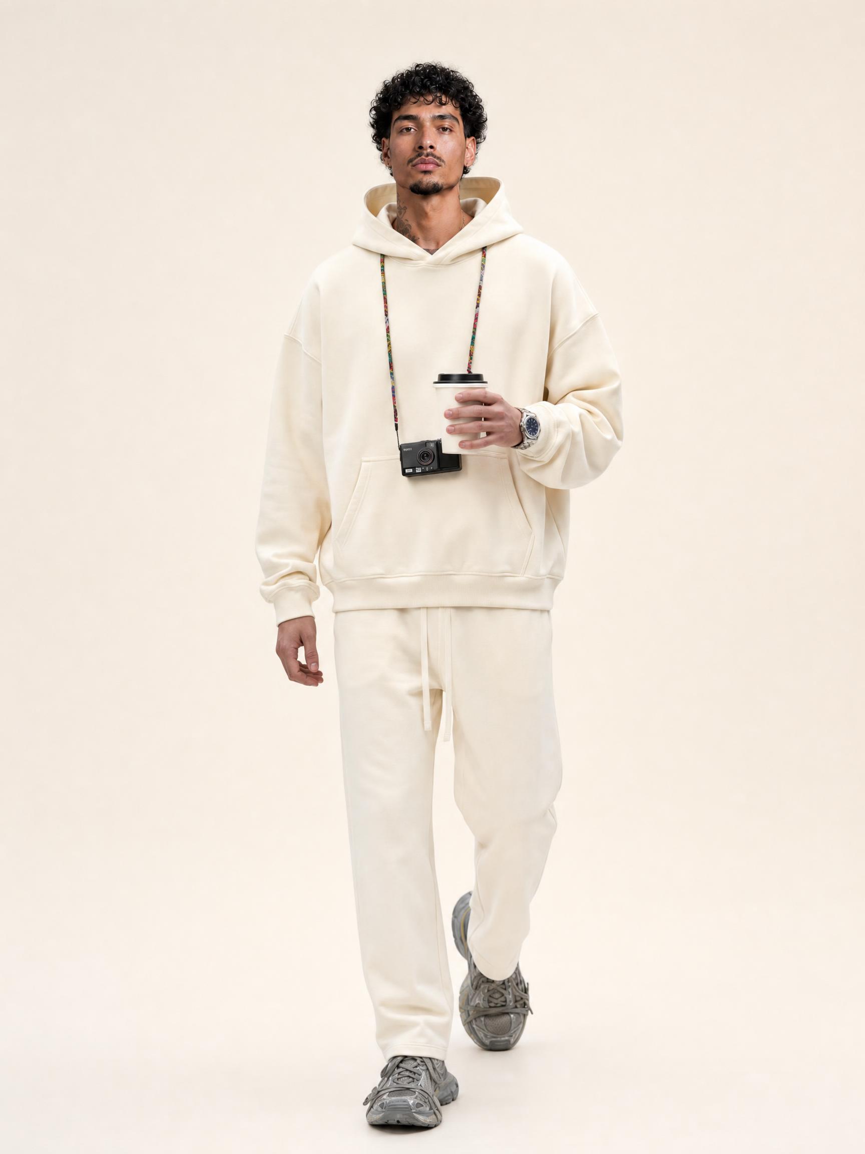 2024 versatile solid color terry sweatshirt and sweatpants set