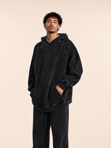 410GLoose-fitting basic cotton terry wash sweatshirt