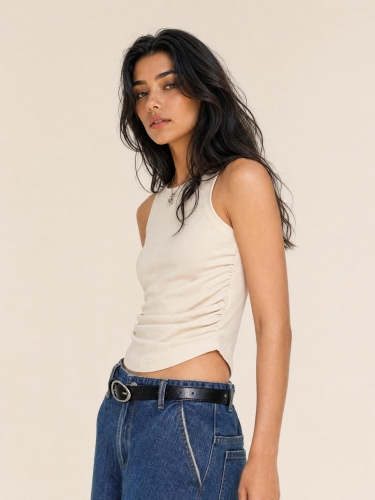 235GSpring/summer new street sexy pure desire pleated vest