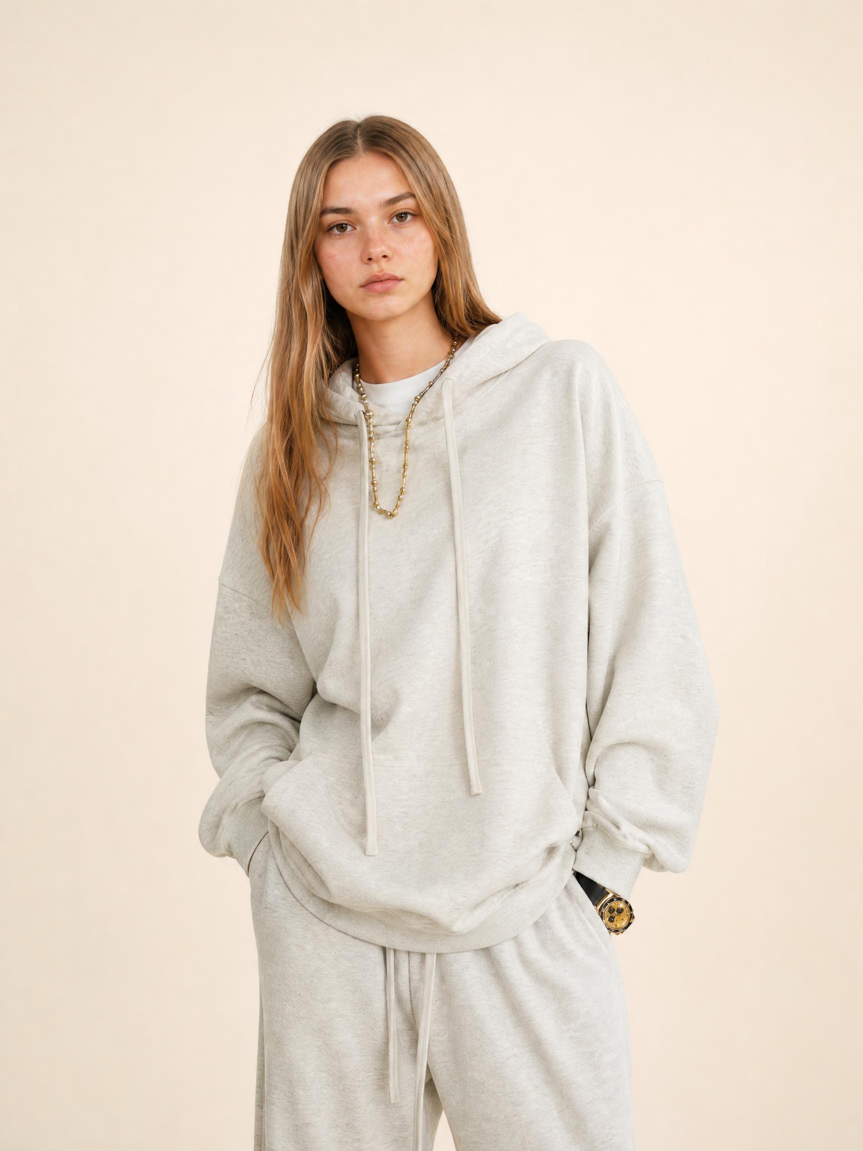 440G basic solid color heavy hooded sweatshirt